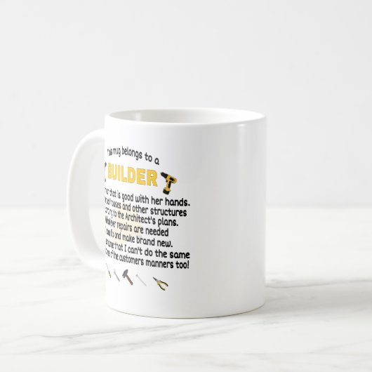 Diese Tasse gehört einem Bauer. Baugeschenk (Vorderseite Links)