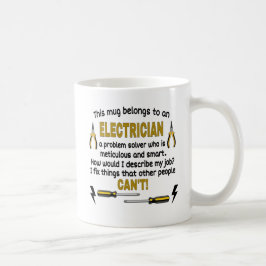  Diese Tasse gehört einem Elektriker. Elektrische