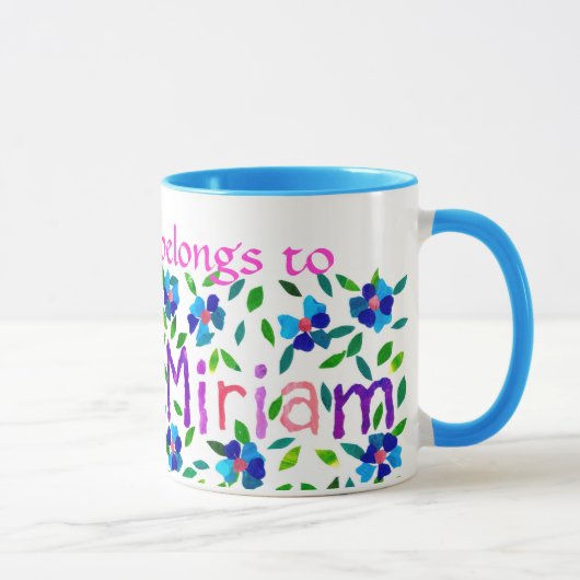"Diese Tasse gehört zu Miriam" Ringer-Tasse (Rechts)