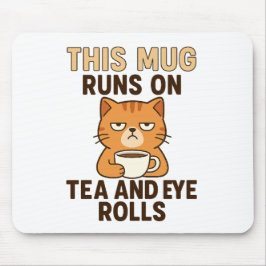 Diese Tasse läuft mit Tee und Augenrollen – Lustig Mousepad
