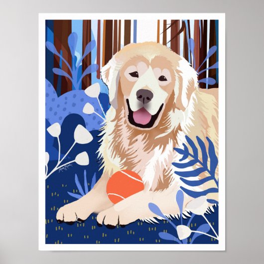 DIESE VIELE IST WAHR Golden Retriever Art Print Poster (Vorne)