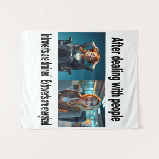 Diese Wandkunst für Introvertierte und Extrovertie Wandteppich (Vorderseite (Horizontal))