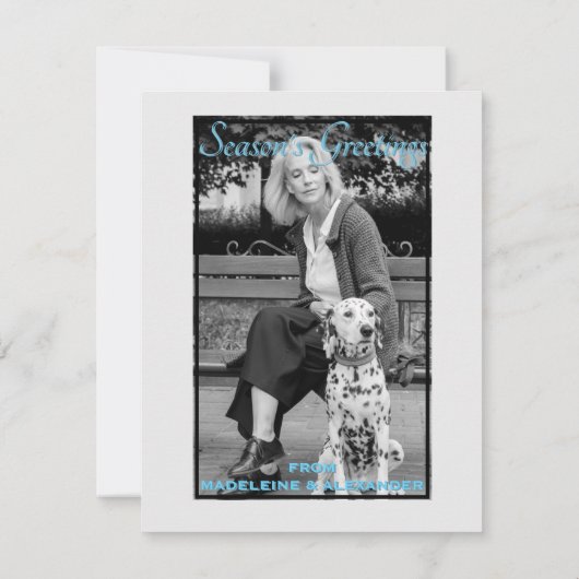 Diese Weihnachtskarte ist der blaue Glitzer der Sa (Rückseite)