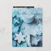 Diese Weihnachtskarte ist der blaue Glitzer der Sa (Vorne/Hinten)