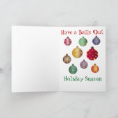 Diese Weihnachtskarte nimmt Bälle Feiertagskarte (Innenseite)