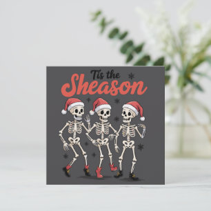 Diese Weihnachtszeit tanzendes Skelett Familie  Feiertagskarte