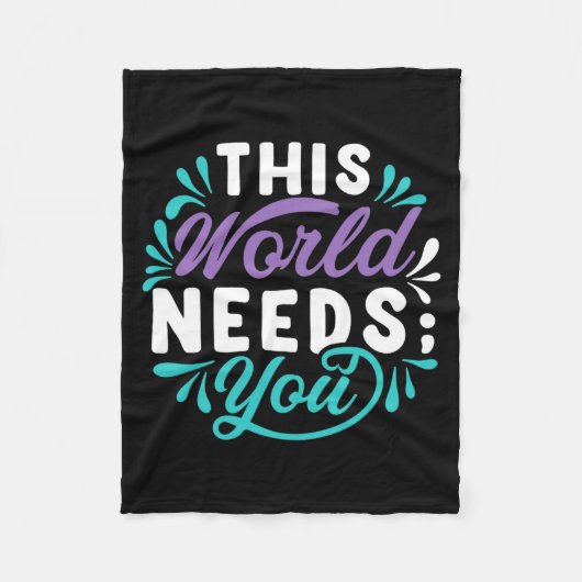 Diese Welt braucht dich Premium Tri-Blend Design Fleecedecke (Vorderseite)