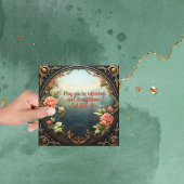 Diese wunderschöne Landschaft mit Blumenrahmen Feiertagskarte