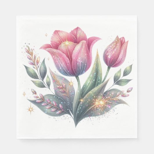 Diese wunderschöne Tulip-Blume Serviette (Vorderseite)