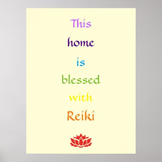 Diese Zuhause ist mit Reiki gesegnet Poster (Vorne)