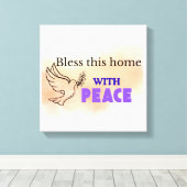 Diese Zuhause mit Frieden segne | Christliche Taub Leinwanddruck (Insitu (Holzboden))