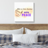 Diese Zuhause mit Frieden segne | Christliche Taub Leinwanddruck (Insitu (Schlafzimmer))
