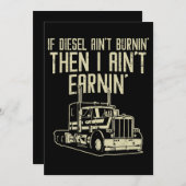 Diesel Aint Burnin Earnin Semi Truck Driver Save The Date (Vorne/Hinten)