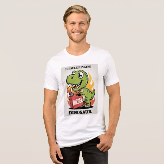 Diesel Drinking Dinosaur Tri-Blend Shirt (Vorderseite voll)