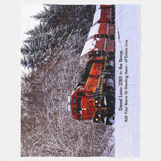 Diesel Loco 2361 im Schnee - Name hinzufügen Fleecedecke (Vorderseite)