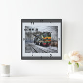Diesel Locomotive Quadratische Wanduhr (Zuhause)
