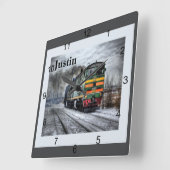 Diesel Locomotive Quadratische Wanduhr (Winkel)