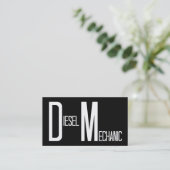 Diesel Mechanic Black Simple Business Card Visitenkarte (Stehend Vorderseite)