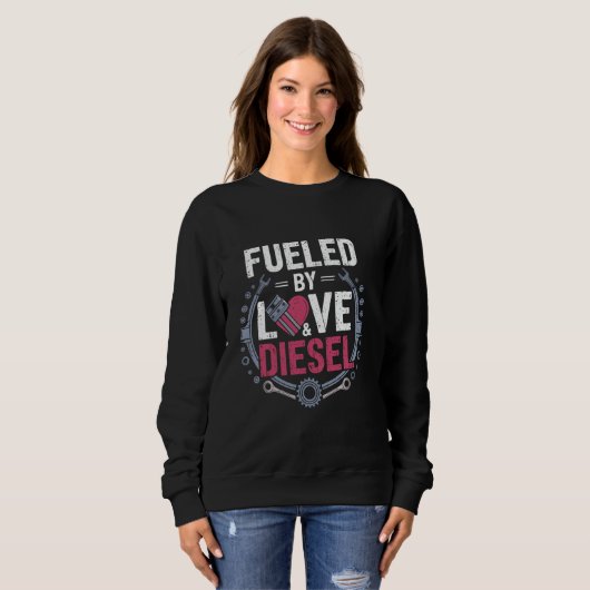Diesel Mechanic Girlfriend Diesel Mechanische Ehef Sweatshirt (Vorne ganz)