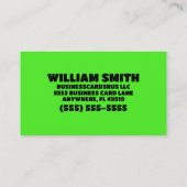 Diesel Mechanik Neon Green Visitenkarte (Rückseite)