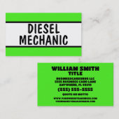 Diesel Mechanik Neon Green Visitenkarte (Vorne/Hinten)
