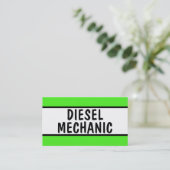 Diesel Mechanik Neon Green Visitenkarte (Stehend Vorderseite)