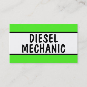 Diesel Mechanik Neon Green Visitenkarte