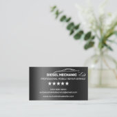 Diesel Mechanische Kfz-Reparatur-Metall Visitenkarte (Stehend Vorderseite)