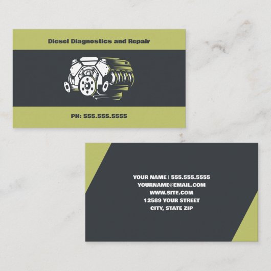 Diesel-Motor Visitenkarte (Vorne/Hinten)
