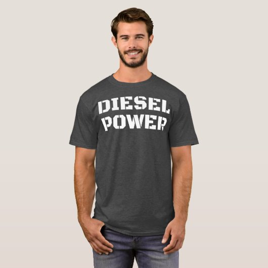 Diesel Power Big Text Turbo Diesel LKW Roll T-Shirt (Vorne ganz)