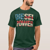Diesel-Power-Flag Truck Turbo Mechaniker T-Shirt (Vorderseite)