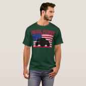 Diesel Power Flag Truck Turbo Mechanischer T - Shi T-Shirt (Vorne ganz)