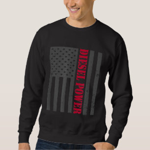 Diesel Power US Flag Truck Driver Turbo Brothers M Sweatshirt
