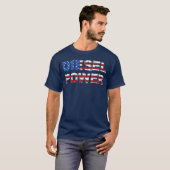 Diesel Power USA Flag Turbo Diesel LKW Roll T-Shirt (Vorne ganz)