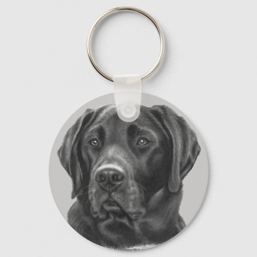 Diesel, schwarzer Labrador Retriever Schlüsselanhänger (Vorderseite)