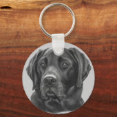 Diesel, schwarzer Labrador Retriever Schlüsselanhänger (Vorderseite)