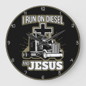 Diesel und Jesus Trucker Große Wanduhr (Vorderseite)