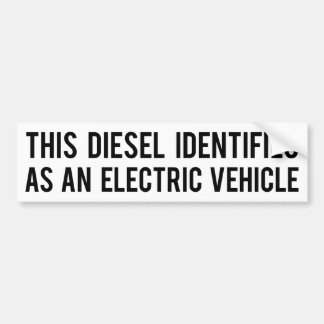 Diesel wird als Elektrofahrzeug identifiziert Autoaufkleber