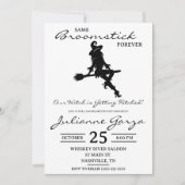 Dieselbe Broomstick für immer! Hexe Themed Bachelo Einladung (Vorderseite)