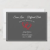 Dieselbe Liebe abweichendes Datum Hochzeit Herz Gr Save The Date (Vorderseite)
