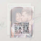 Dieselbe Liebe abweichendes Datum verblasste Foto- Ankündigungspostkarte (Vorne/Hinten)