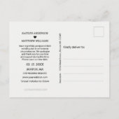 Dieselbe Liebe abweichendes Datum verblasste Foto- Ankündigungspostkarte (Rückseite)