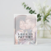 Dieselbe Liebe abweichendes Datum verblasste Foto- Ankündigungspostkarte (Stehend Vorderseite)