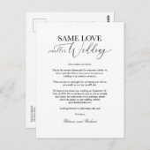 Dieselbe Liebe für Hochzeiten mit einfachem Elegan Postkarte (Vorne/Hinten)