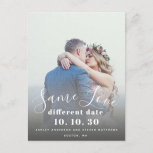 Dieselbe Liebe Handschrift Foto Save the Date Postkarte