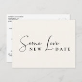 Dieselbe Liebe Neue Datumssehen ändern das Datum Ankündigungspostkarte (Vorne/Hinten)