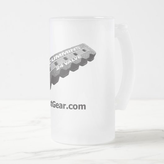 Dieselbier-Glas Cumminss Turbo Mattglas Bierglas (VorderseiteRechts)