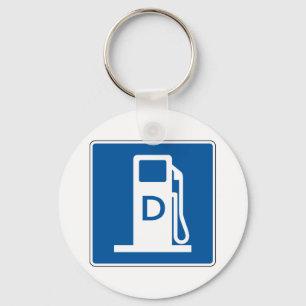 Dieselgas-Straßenschild Schlüsselanhänger