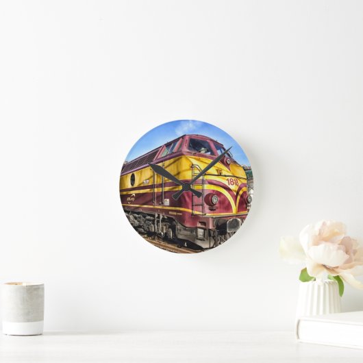 Diesellokomotive Eisenbahn Geschenke Runde Wanduhr (Zuhause)