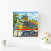 Diesellokomotive Quadratische Wanduhr (Zuhause)